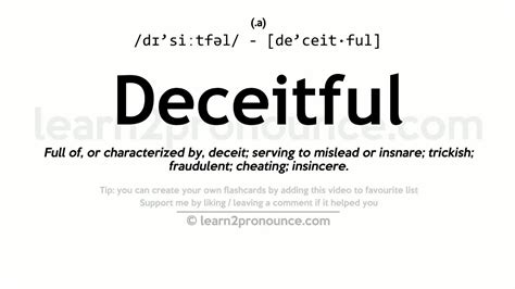 deceitful definition synonym.
